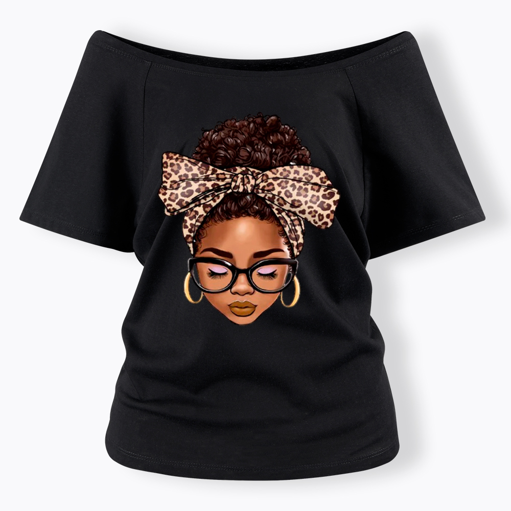 Black Woman Juneteenth Off Shoulder T-shirt