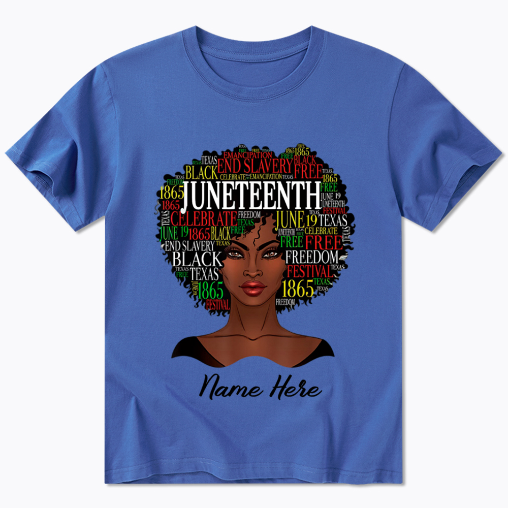 Personalized Juneteenth Black Women Natural Hair Classic T-Shirt