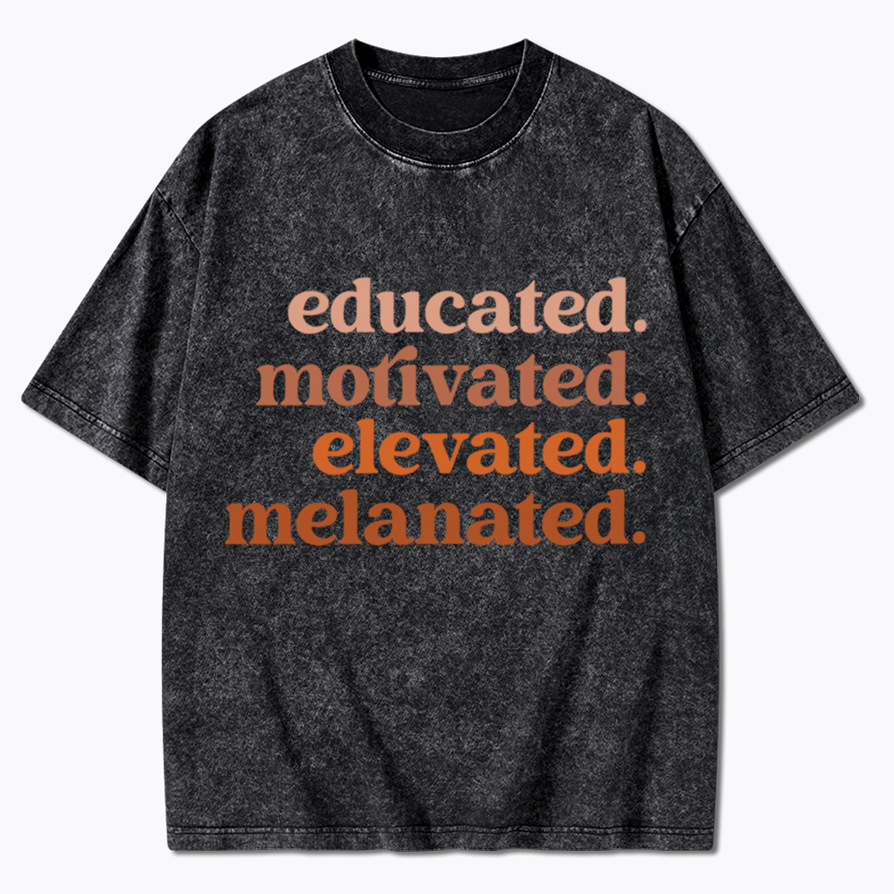 Educated Motivated Melanated Washed T-Shirt