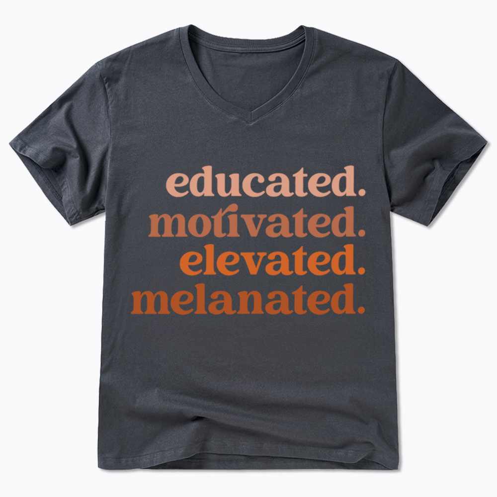 Educated Motivated Melanated V-Neck Classic T-Shirt