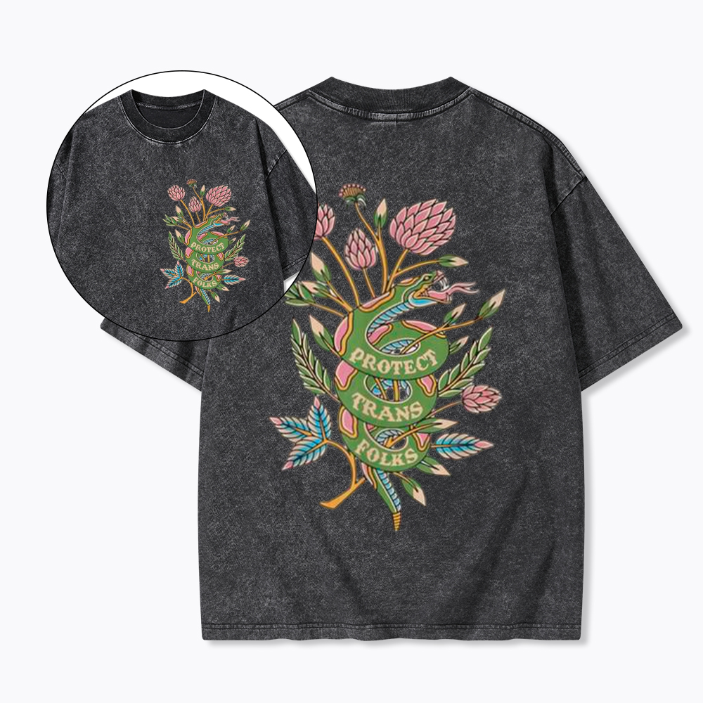 Protect Trans Folks Washed T-Shirt