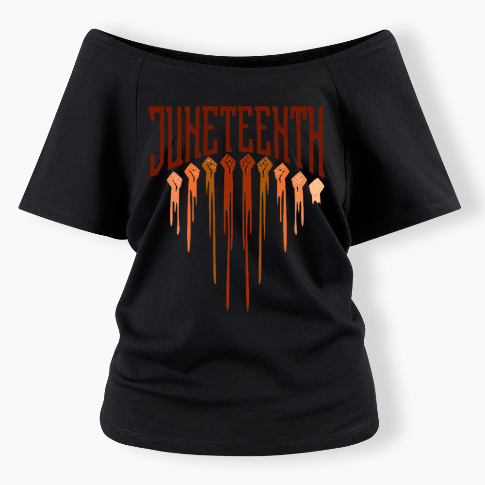 Different Races Skin Juneteenth Off Shoulder T-shirt