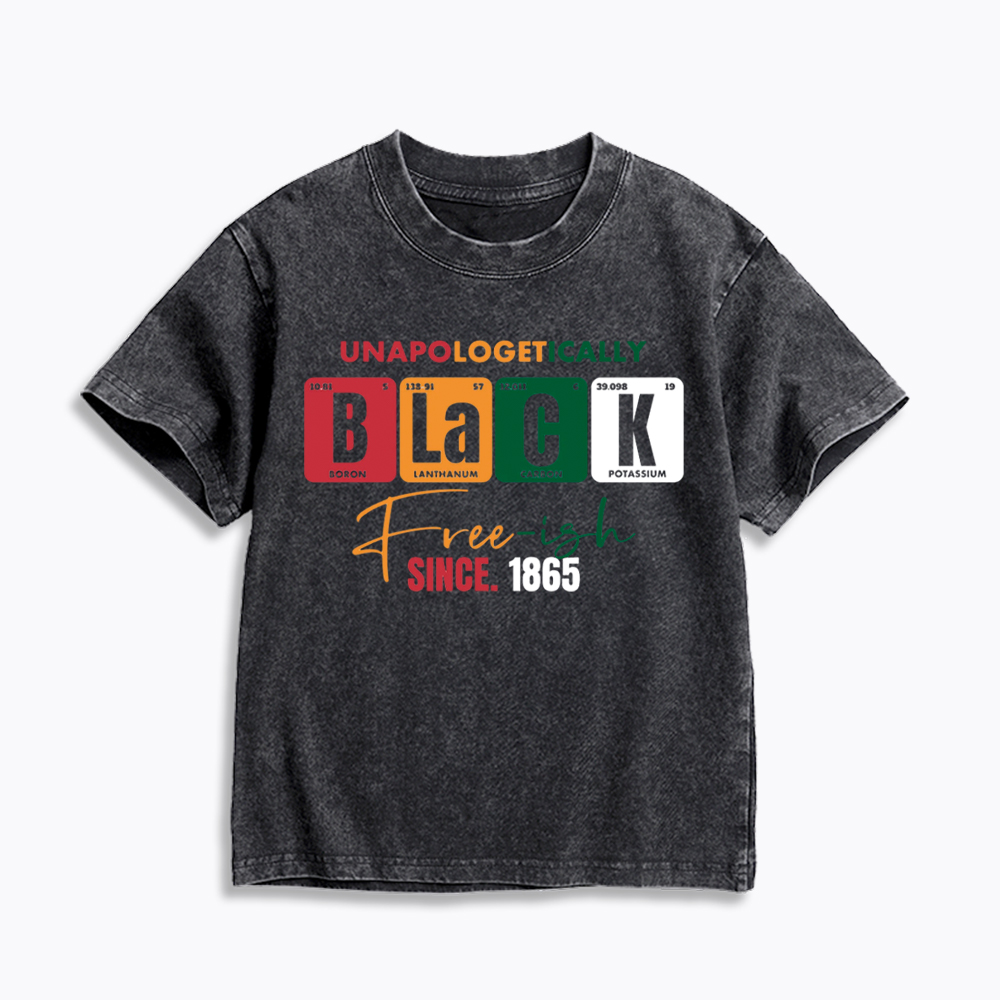 Unapologetically Black Free‑ish Since 1865 Kids Washed T-Shirt