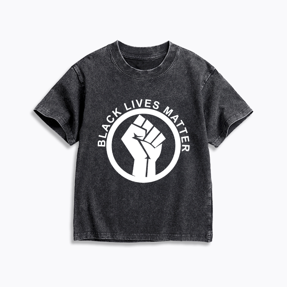 Black Lives Matter Kids Washed T-Shirt