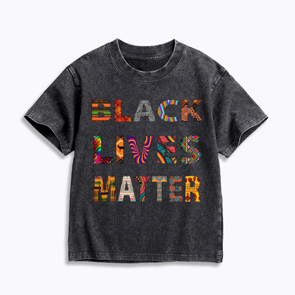 Black Lives Matter Diversity Kids Washed T-Shirt