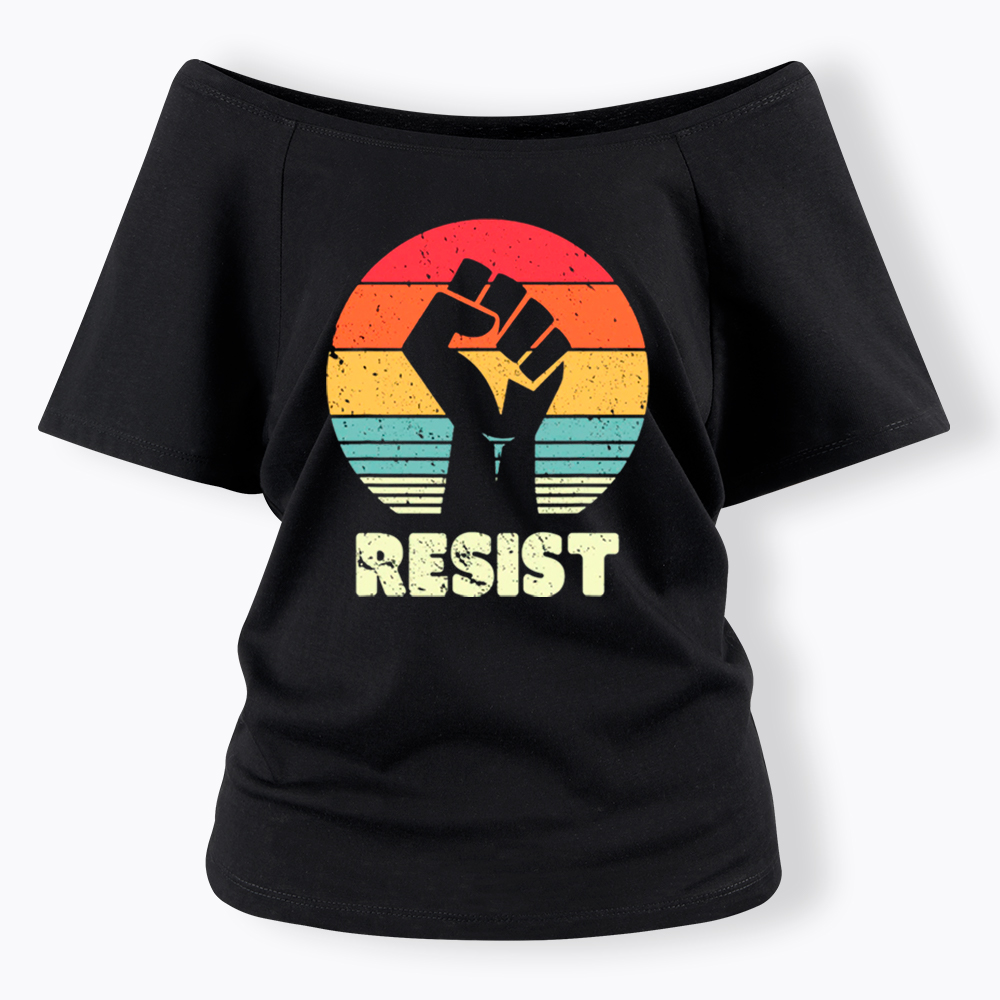 Resist Fist Off Shoulder T-shirt