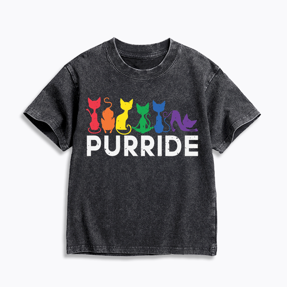 Purride Cat Kids Washed T-Shirt 