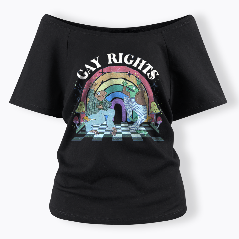 Pride Flag Off Shoulder T-shirt