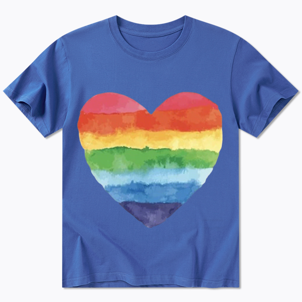 Watercolor Rainbow Heart Classic T-Shirt
