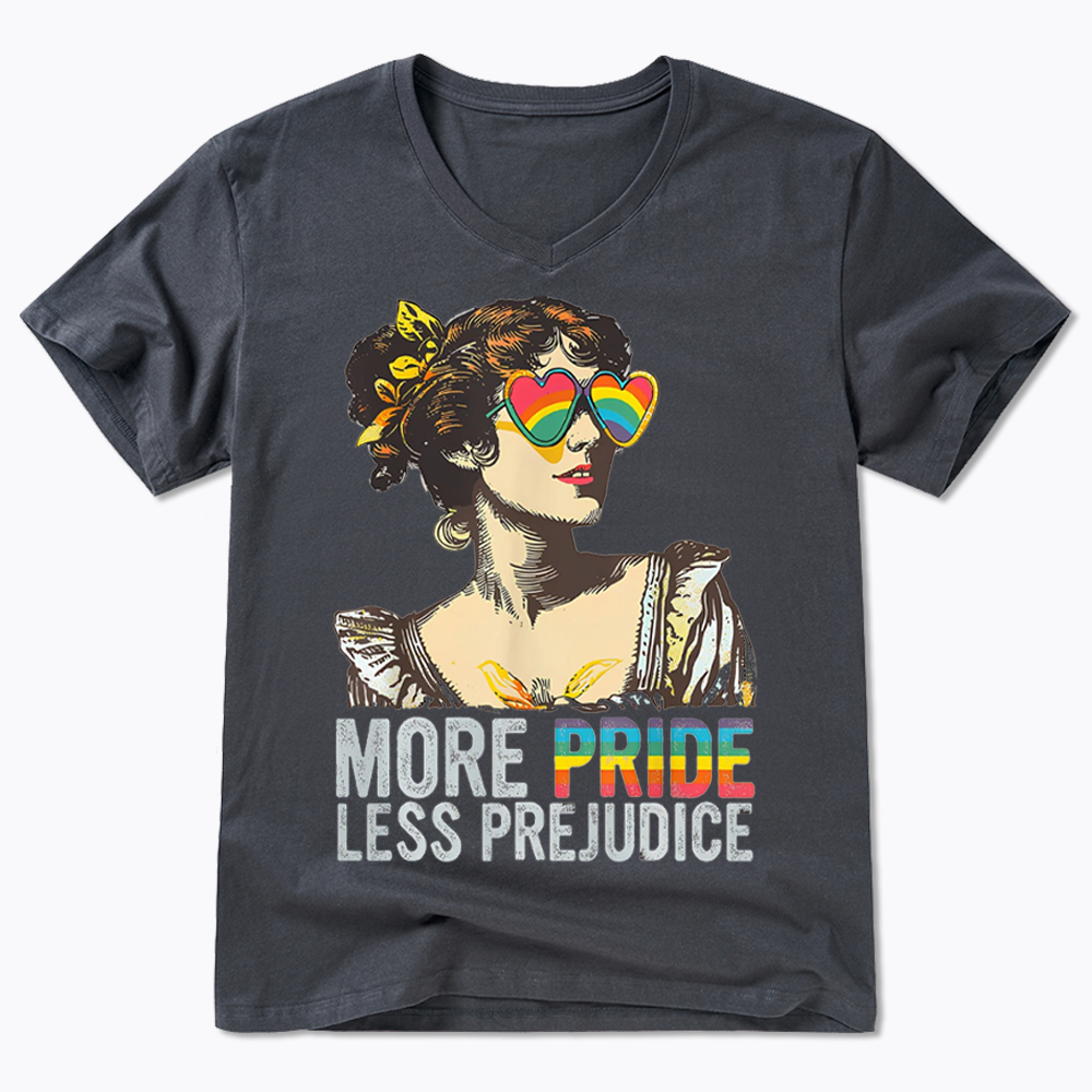 More Pride Less Prejudice V-Neck Classic T-Shirt