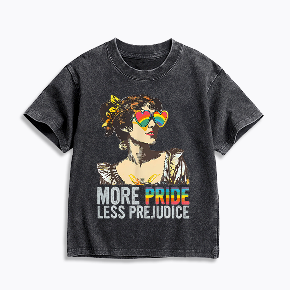 More Pride Less Prejudice Kids Washed T-Shirt 