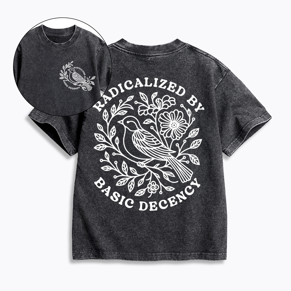Radicalized By Basic Decency Washed T-Shirt 