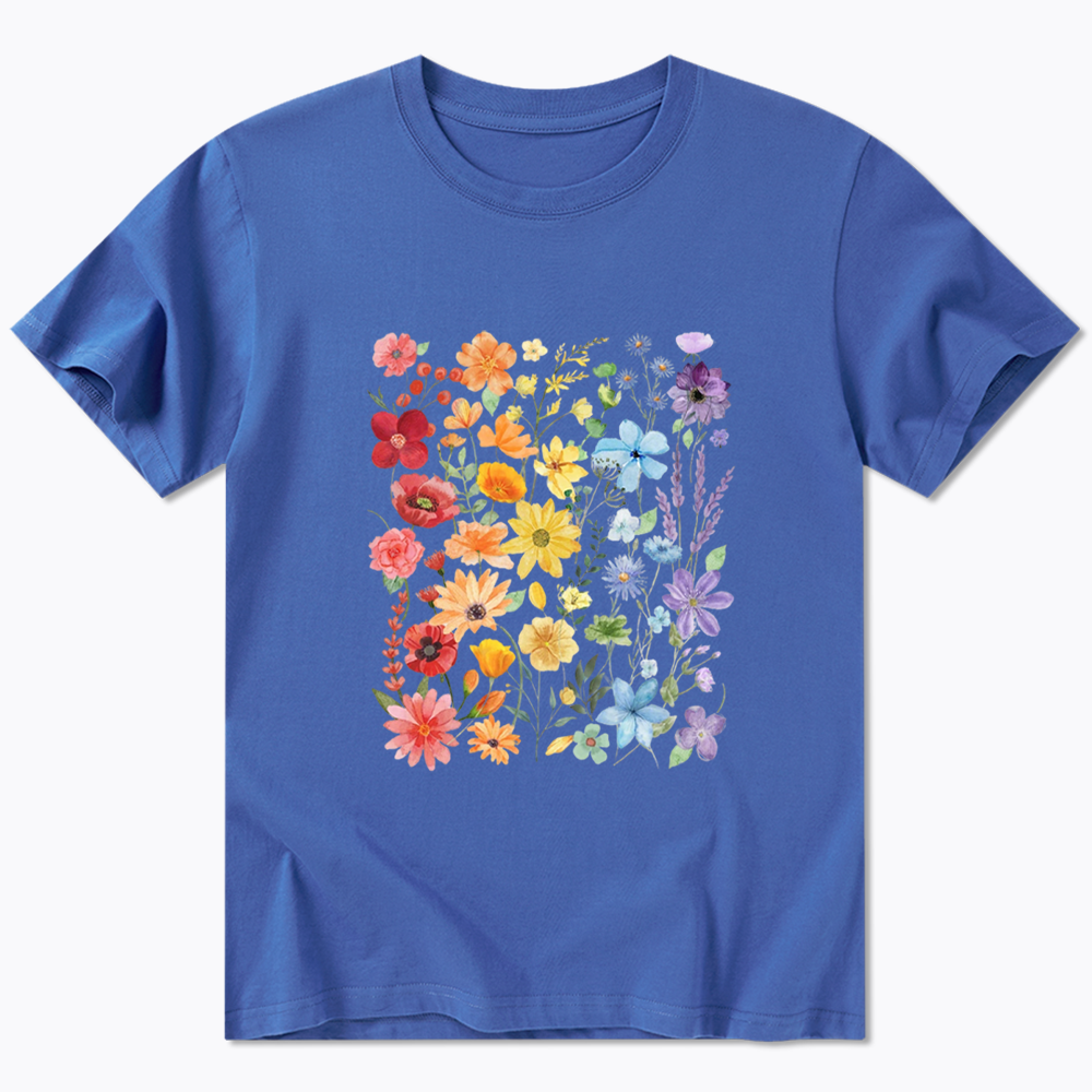 Rainbow Flowers Classic T-Shirt