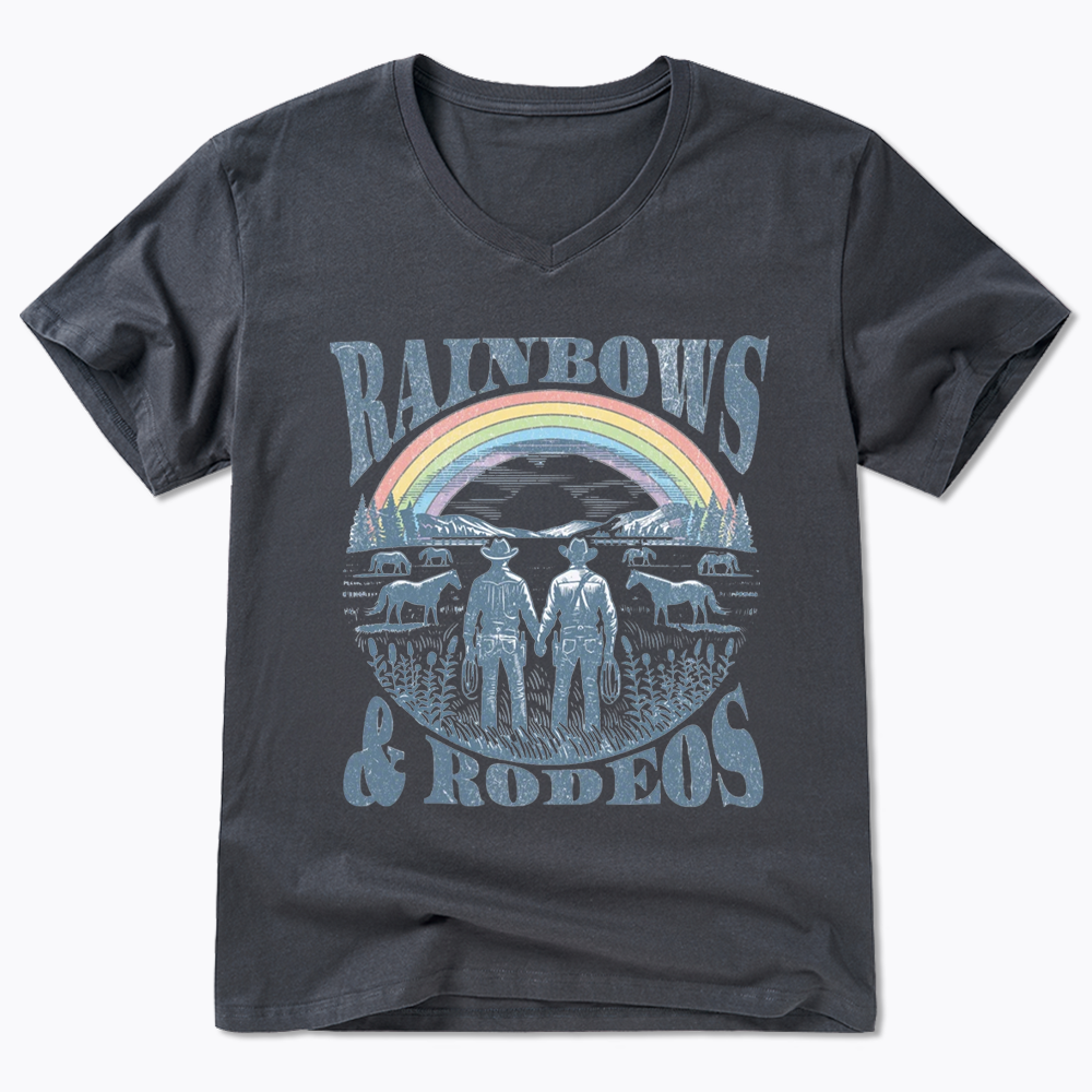 Rainbows Rodeo V-Neck Classic T-Shirt