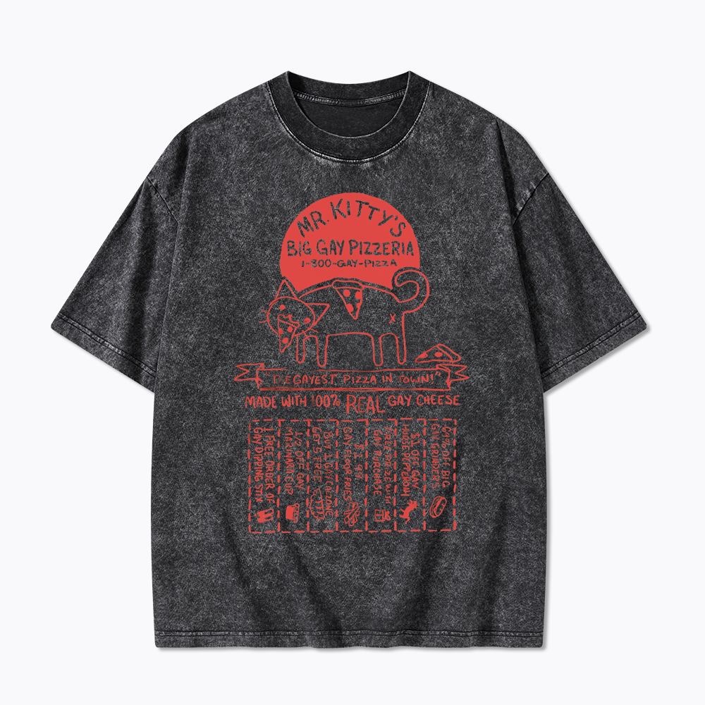 MR. KITTY’S BIG PIZZERIA Washed T-Shirt
