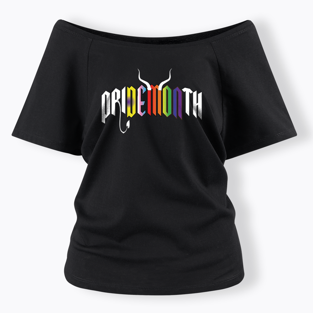 Pridemonth Demon Vibes Rainbow  Off Shoulder T-shirt
