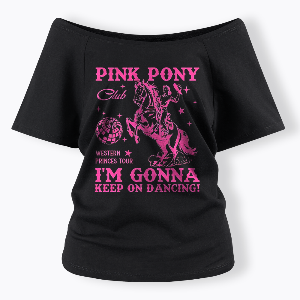 Pink Pony Club Off Shoulder T-shirt