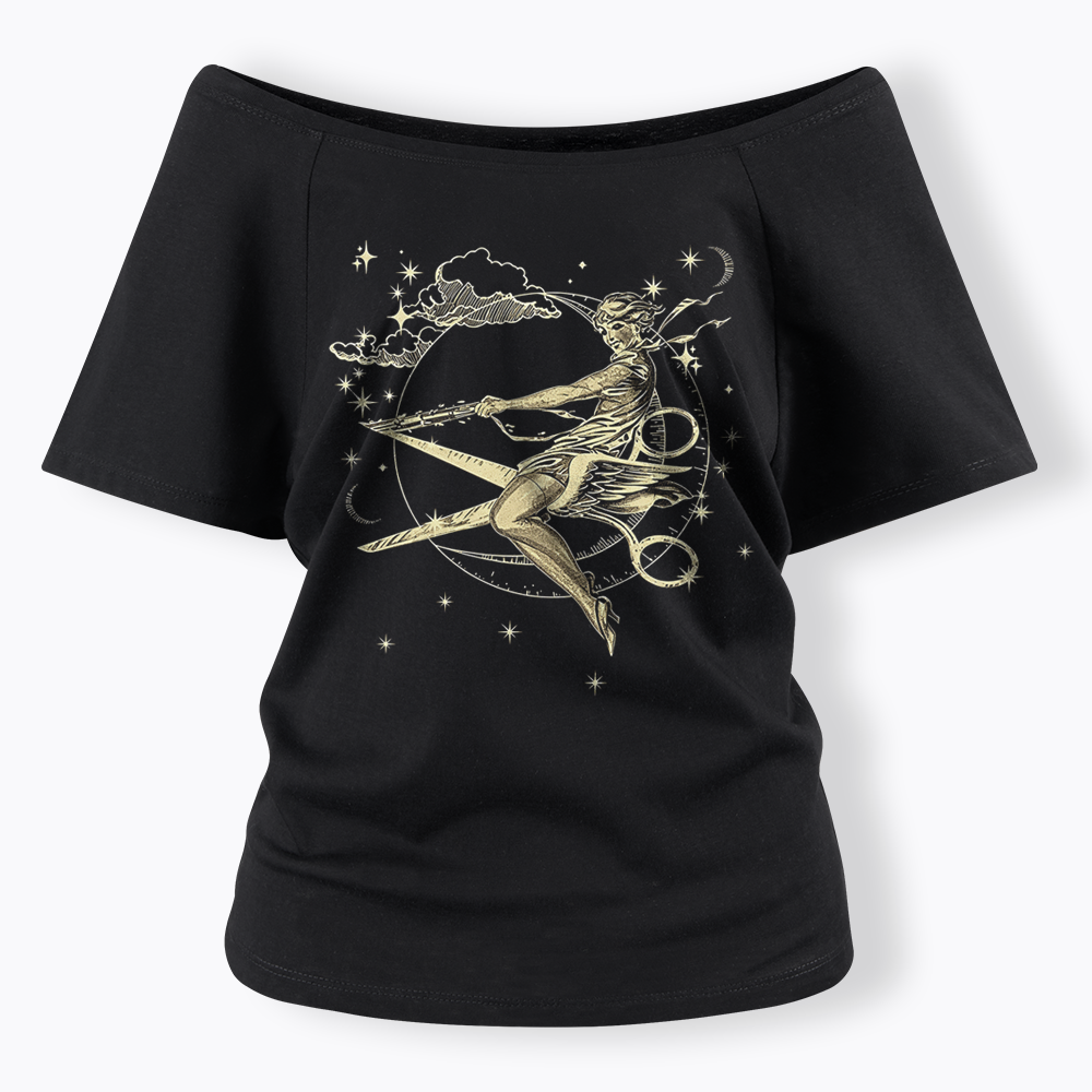 Scissors Witch Lesbian Off Shoulder T-shirt