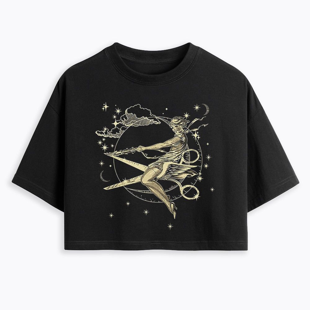 Scissors Witch Lesbian Cropped T-Shirt