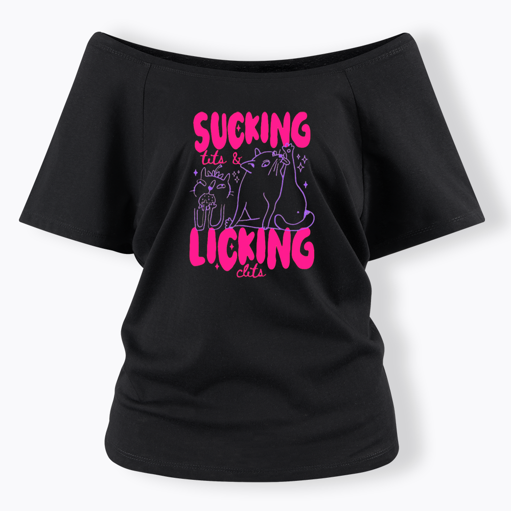 LGBT Lesbian Cat Lover Off Shoulder T-shirt