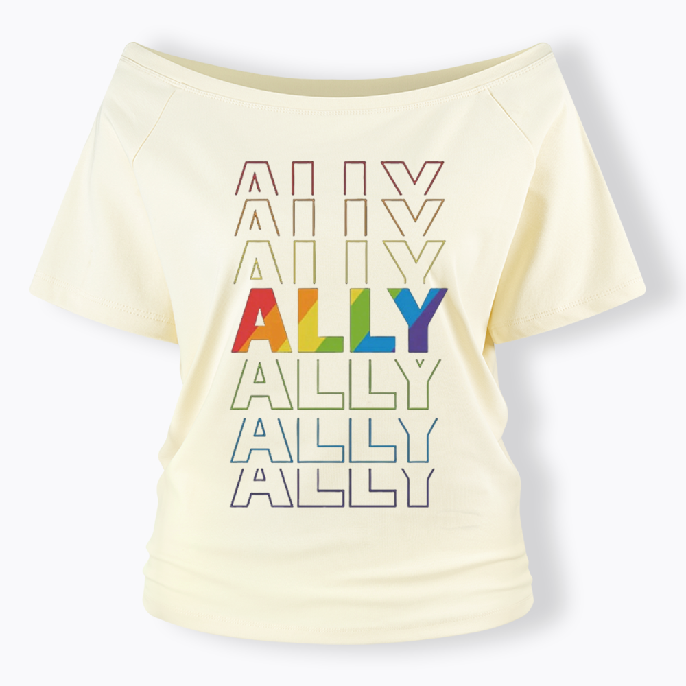 Pride Gift For Ally Off Shoulder T-shirt
