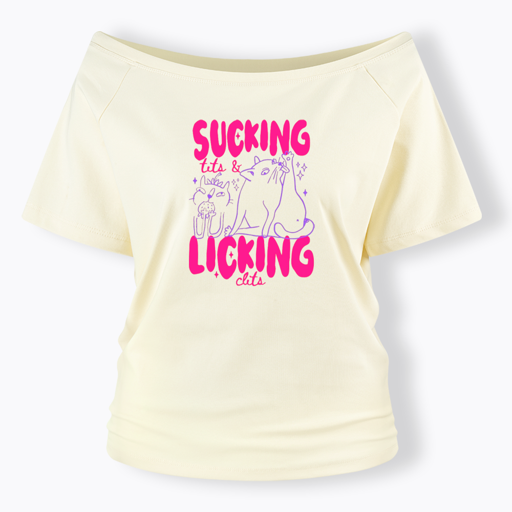 LGBT Lesbian Cat Lover Off Shoulder T-shirt