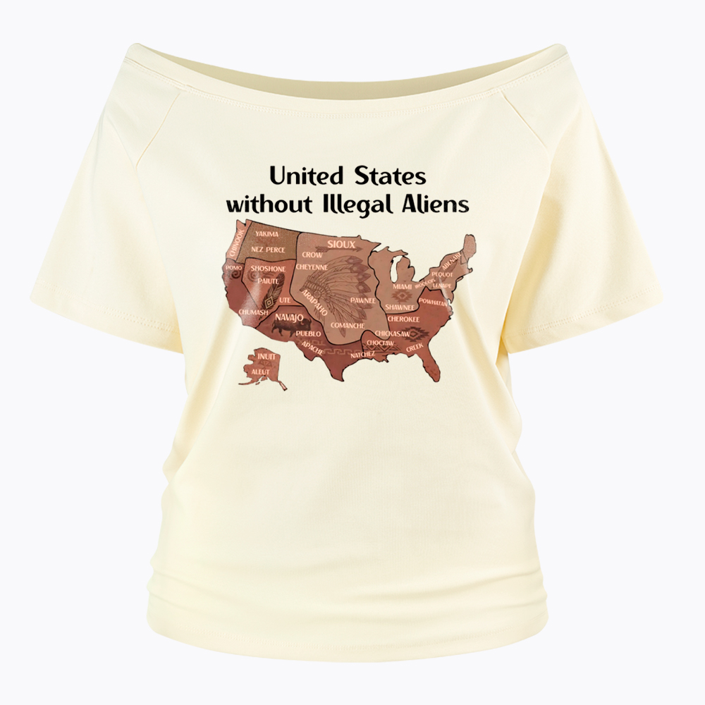 United States Without Illegal Aliens Off Shoulder T-Shirt