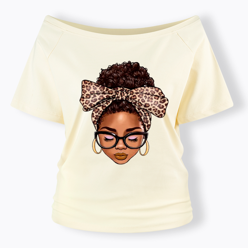 Black Woman Juneteenth Off Shoulder T-shirt