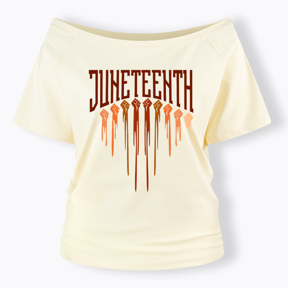 Different Races Skin Juneteenth Off Shoulder T-shirt