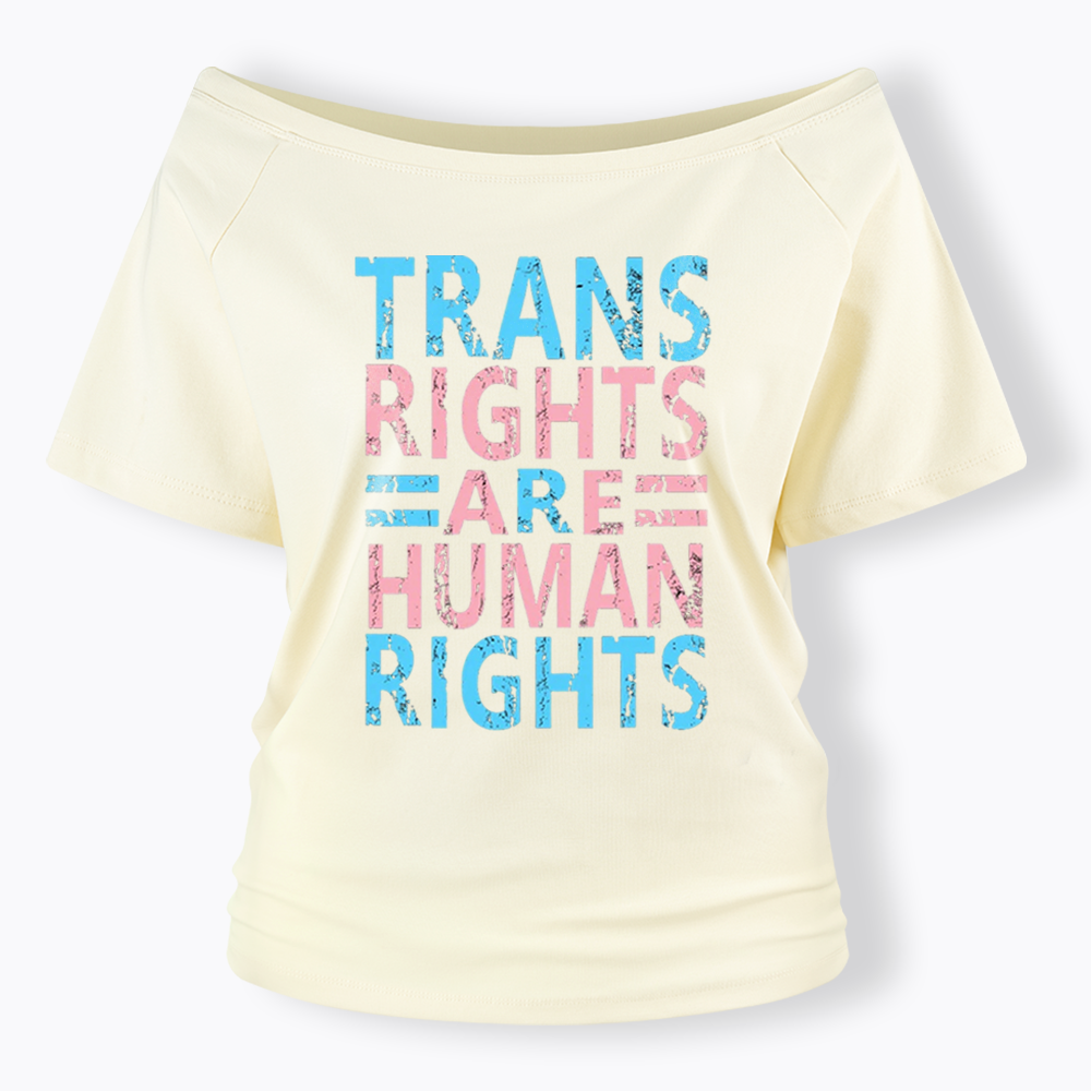 Human Rights Off Shoulder T-shirt