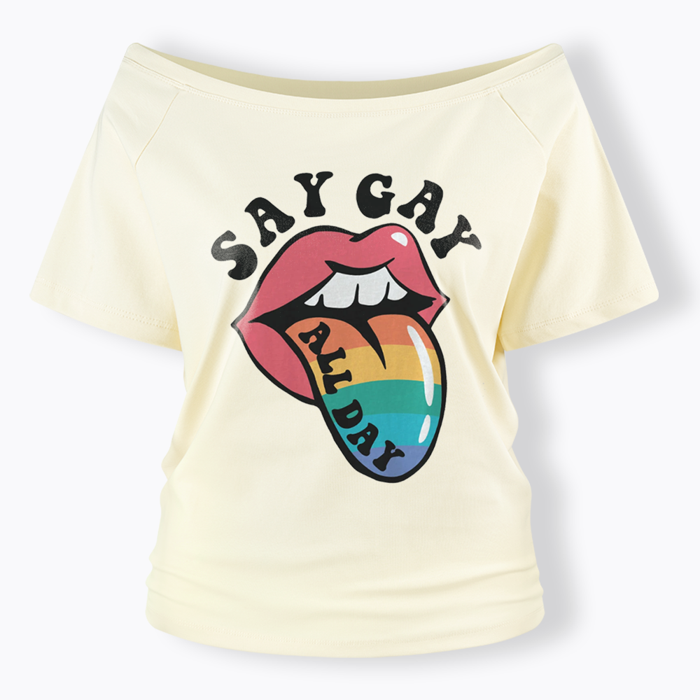 Cute Pride Off Shoulder T-shirt