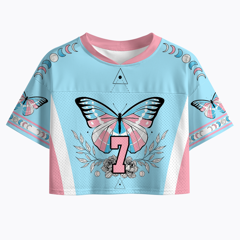 Transgender Butterfly Crop Sports Jersey