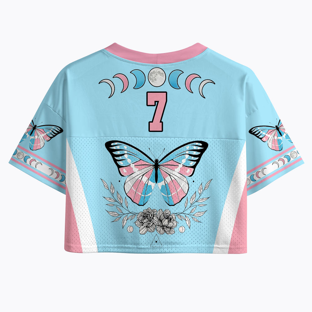 Transgender Butterfly Crop Sports Jersey