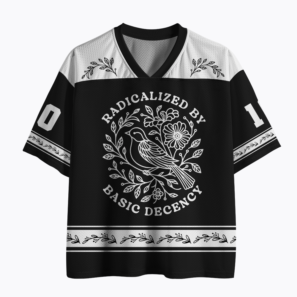 Radicalized By Basic Decency Floral Mesh Jersey