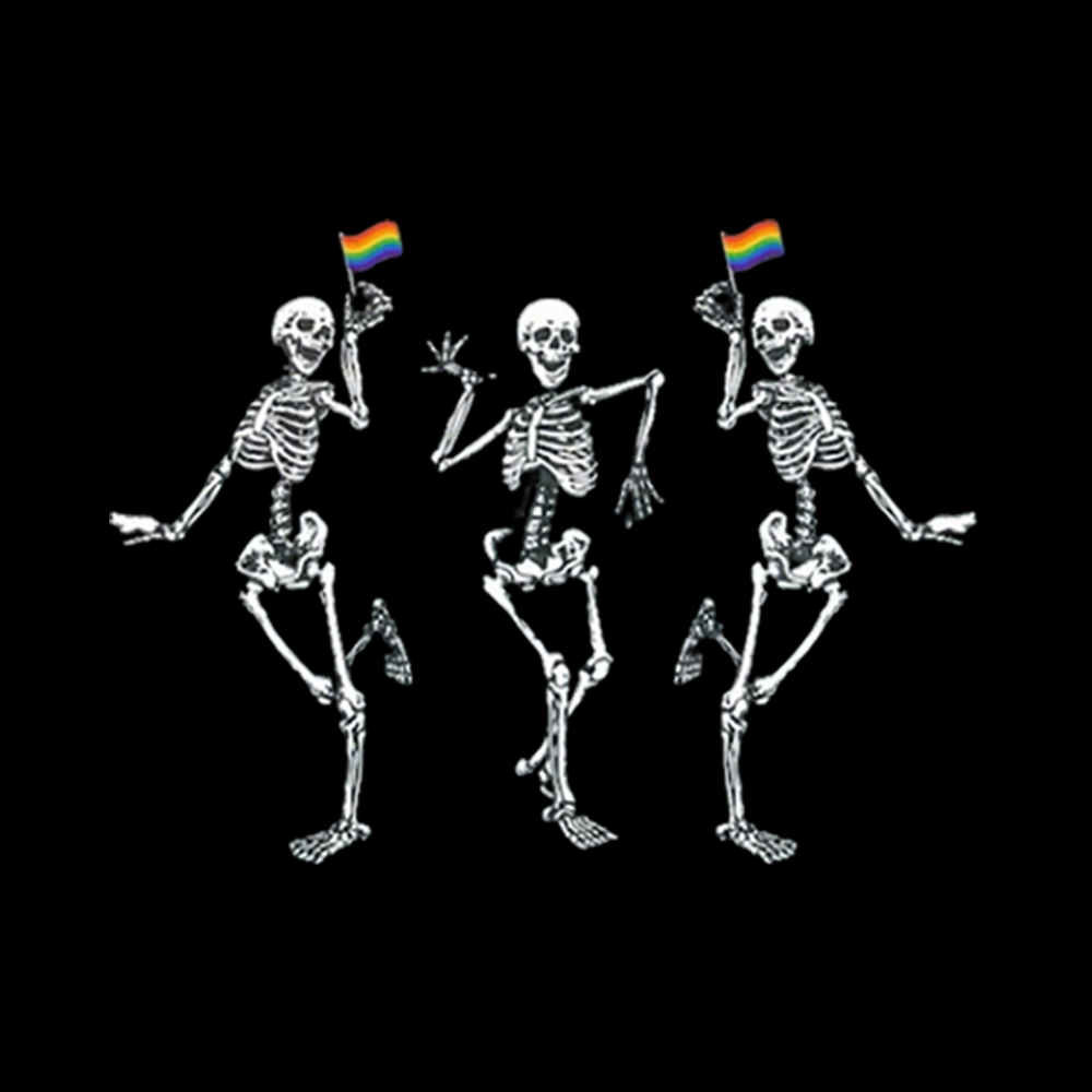 pride dancing skeleton Kids Washed T-Shirt