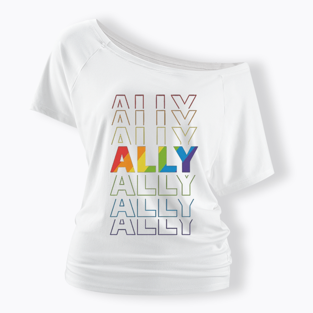 Pride Gift For Ally Off Shoulder T-shirt