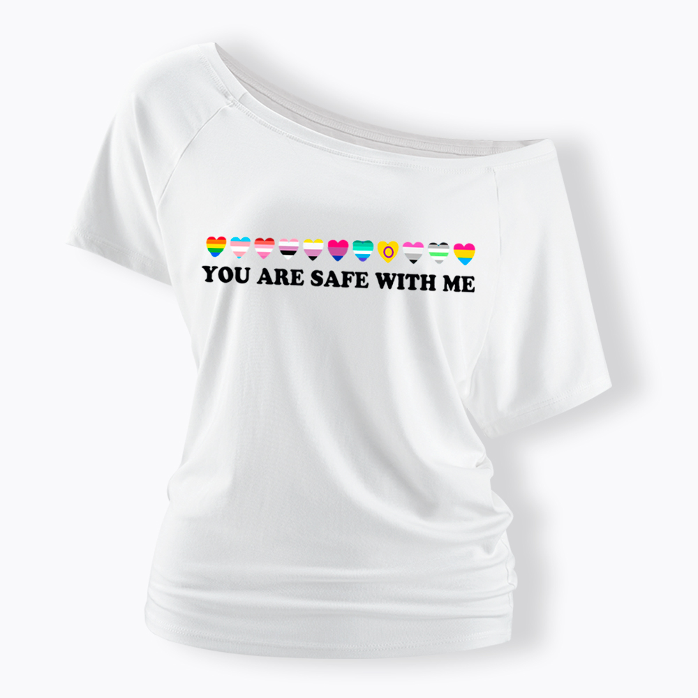 You Are Safe With Me Off Shoulder T-shirt