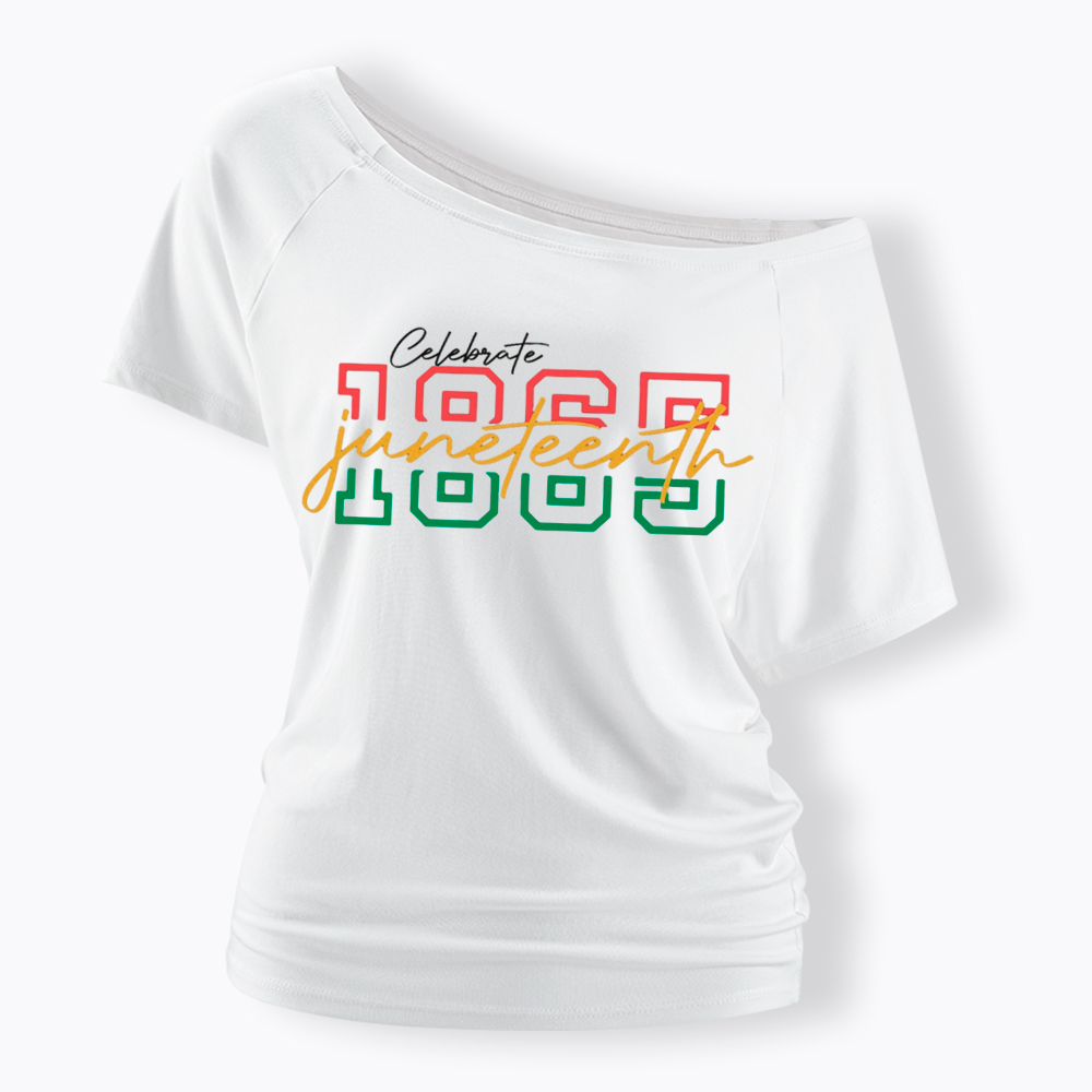 Celebrate 1865 Juneteenth Off Shoulder T-shirt