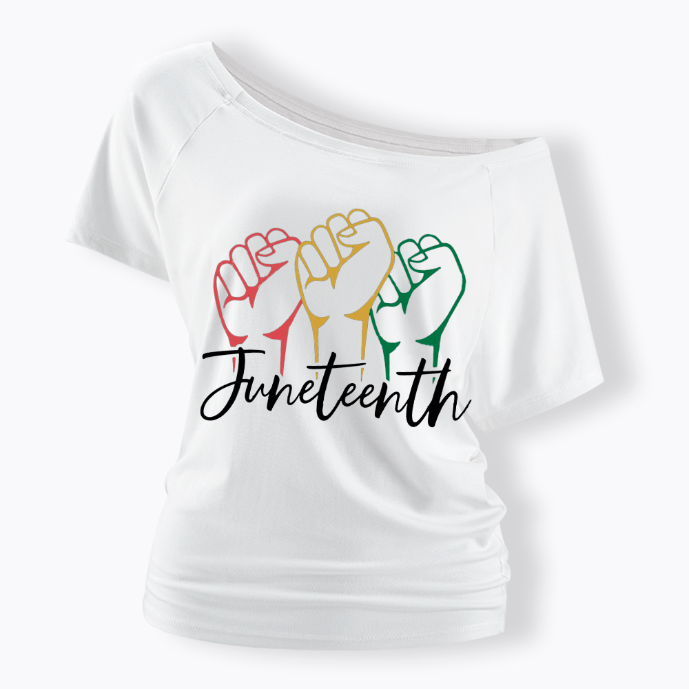 Juneteenth Black History Off Shoulder T-shirt