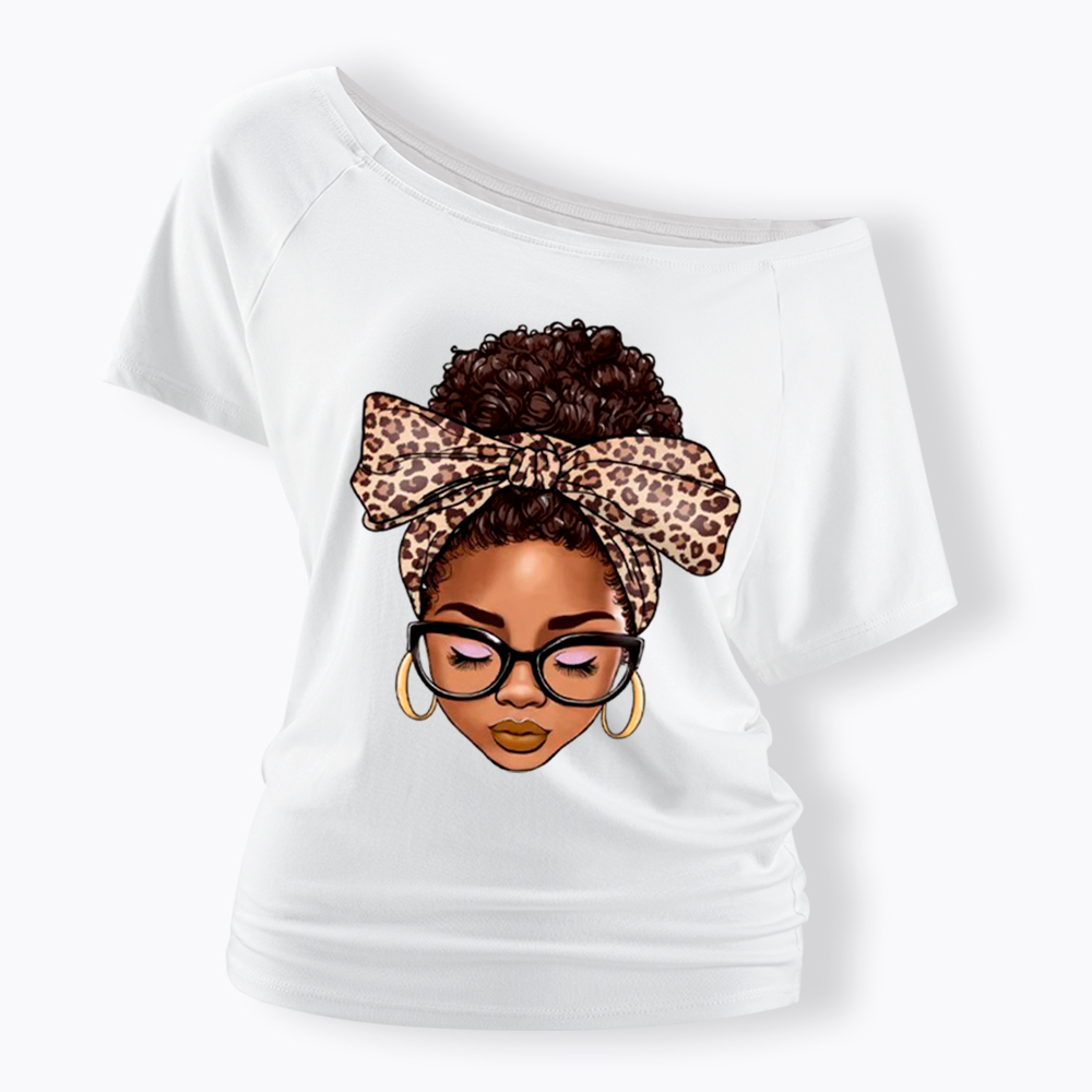 Black Woman Juneteenth Off Shoulder T-shirt