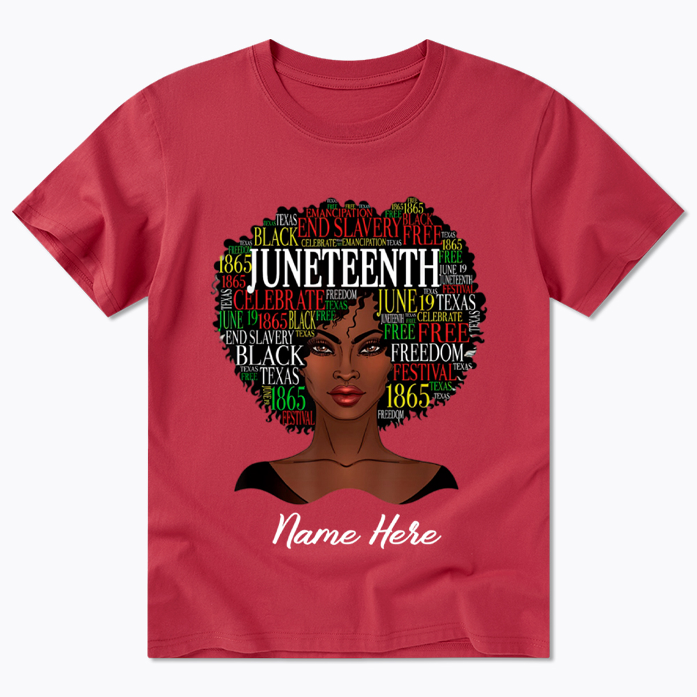 Personalized Juneteenth Black Women Natural Hair Classic T-Shirt