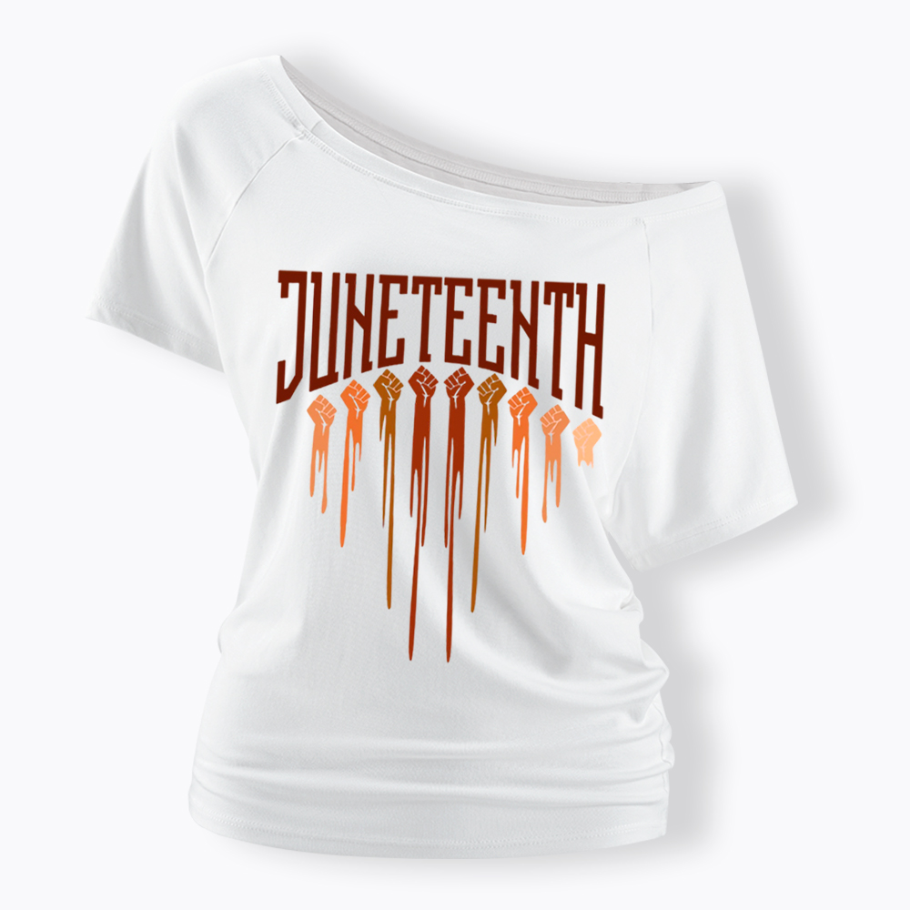 Different Races Skin Juneteenth Off Shoulder T-shirt