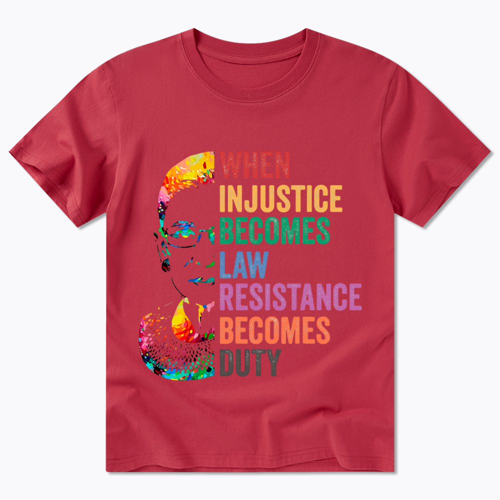 RBG When Injustice Becomes Law Resistance Becomes Duty Classic T-Shirt