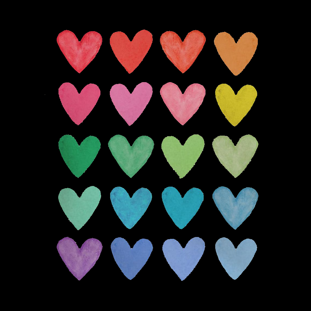 Rainbow Hearts Washed T-Shirt