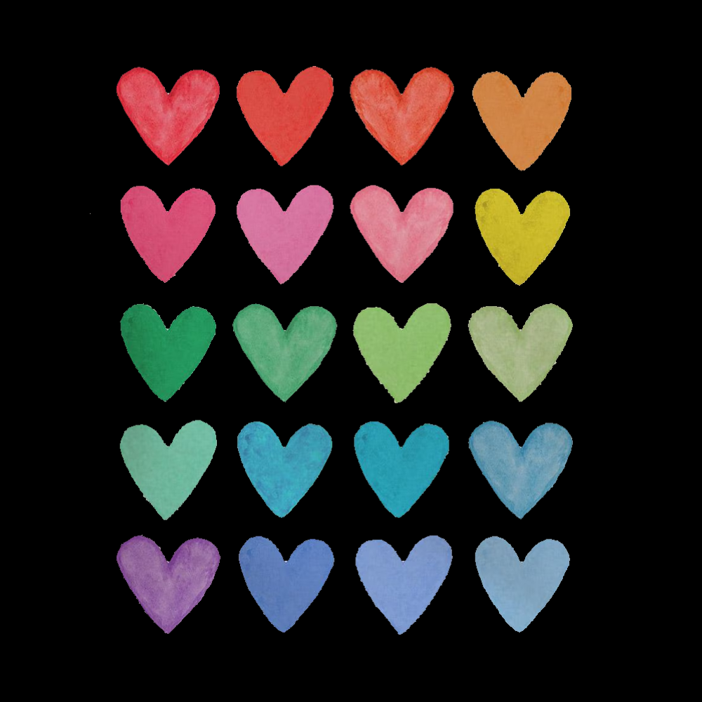 Rainbow Hearts Kids Washed T-Shirt