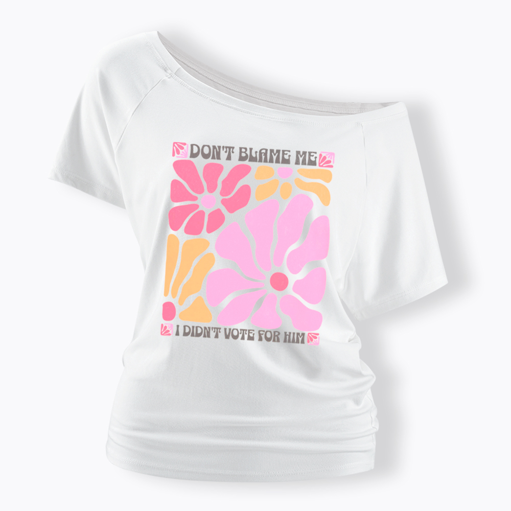 I Didn't Vote For Him Wildflowers Off Shoulder T-shirt