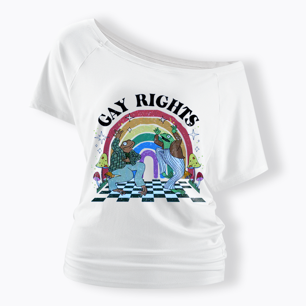 Pride Flag Off Shoulder T-shirt