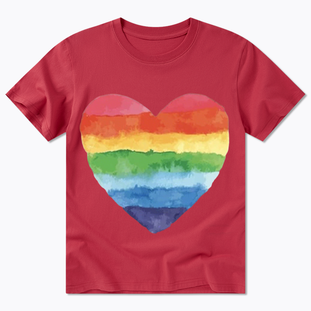 Watercolor Rainbow Heart Classic T-Shirt