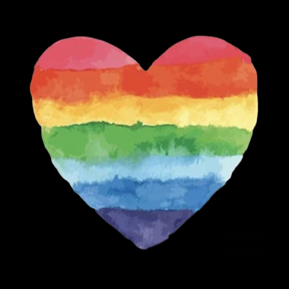 Watercolor Rainbow Heart Washed T-Shirt