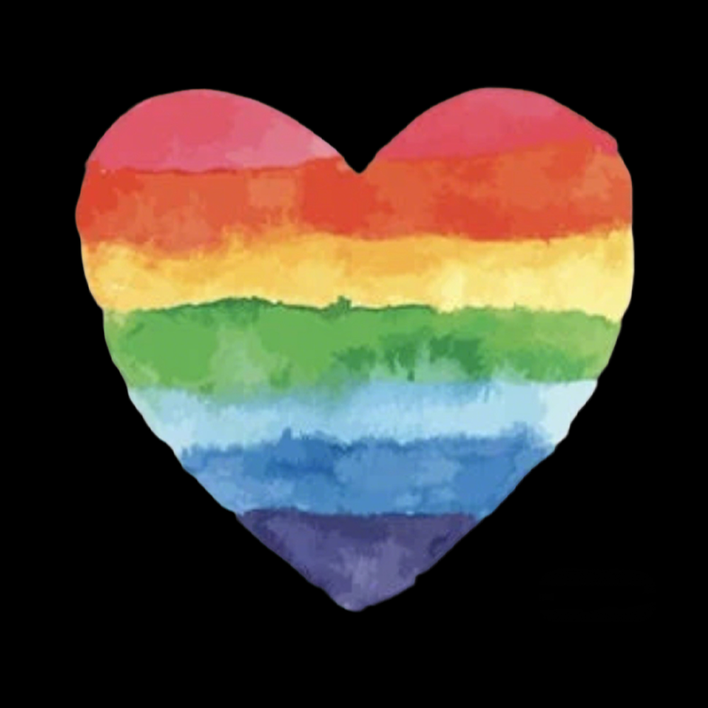 Watercolor Rainbow Heart Kids Washed T-Shirt 